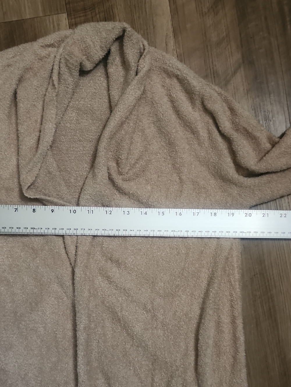 Barefoot Dreams CozyChic Beige Open Front Cardigan Duster Soft Lounge Sweater M - Picture 9 of 11